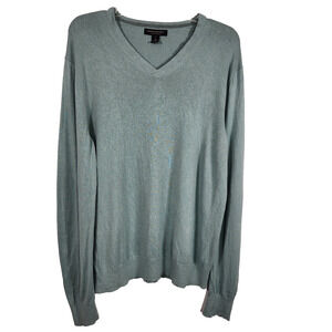 Banana Republic Luxury Sweater Mens LT Silk Cotton Cashmere V Neck Lightweight